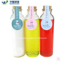 Popular 350ml Cylinde Glass Cold Juice Bottle with Wood Cap